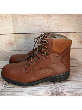 Wolverine Mens Brown Leather Durashocks SR 6in Work Boots Sz 13 M Steel Toe